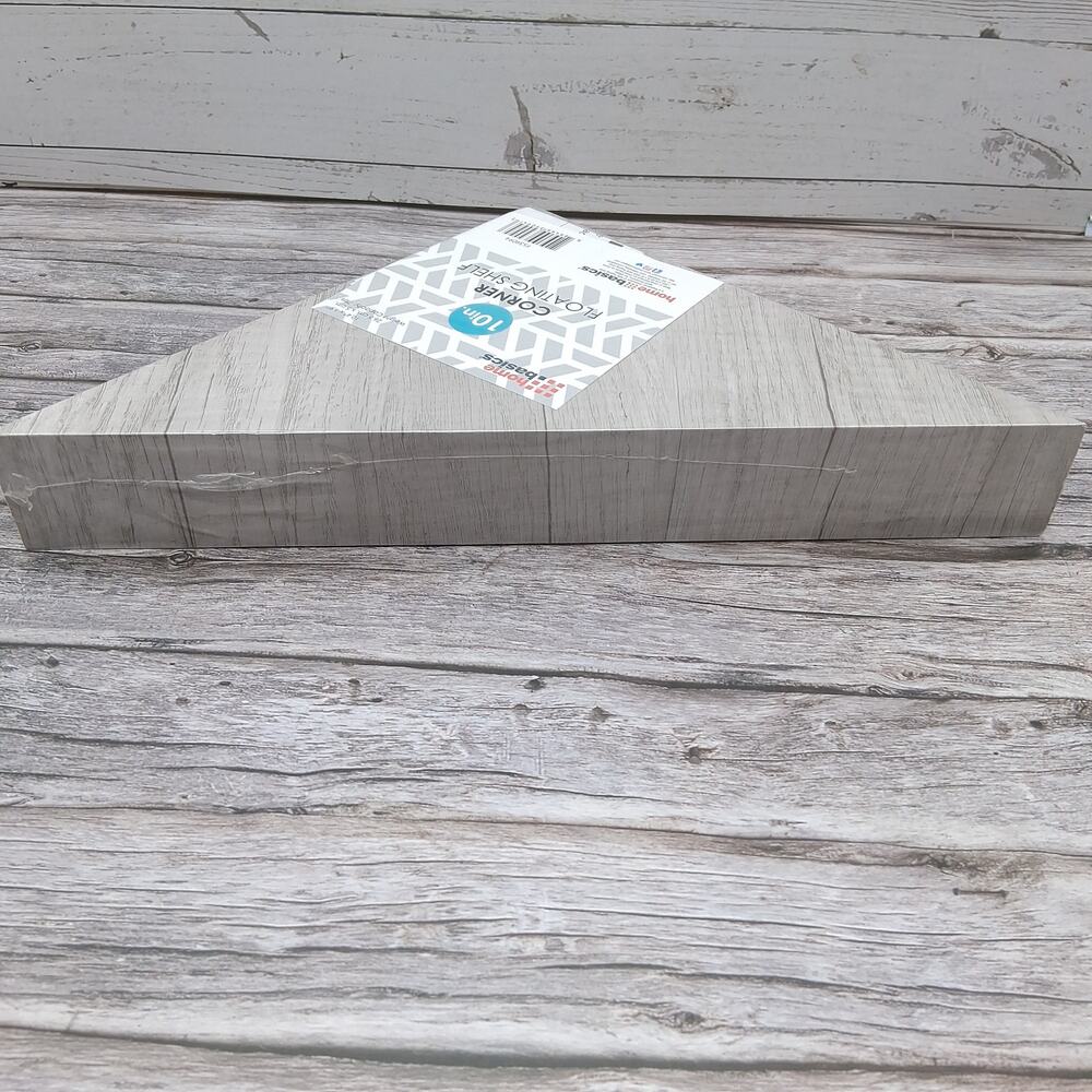Home basics 10 In. Corner Floating Shelf 2 Pk Composite Wood 7Lb Weight Capacity - Picture 7 of 13